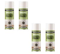 HOCHSTE Enamel Appliance Spray Paint White Gloss, Durable Aerosol for Fridges, Washing Machines & Metal Surfaces, Smooth High Shine Finish, Fast Drying Appliance Paint, 400ml (Pack of 4)