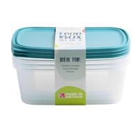 HOCHSTE Food Storage Container 3 Pieces Sets- Airtight Plastic Kitchen Tubs with Lids, Reusable Lunch Boxes, Meal Prep, and Storage Solutions for Home, Fridge, and Kitchen Use Blue - 3 Pack 2000ml