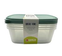 HOCHSTE Food Storage Container 3 Pieces Sets- Airtight Plastic Kitchen Tubs with Lids, Reusable Lunch Boxes, Meal Prep, and Storage Solutions for Home, Fridge, and Kitchen Use 2000ml - 3 Pcs Green