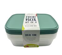HOCHSTE Food Storage Container 4 Pieces Sets- Airtight Plastic Kitchen Tubs with Lids, Reusable Lunch Boxes, Meal Prep, and Storage Solutions for Home, Fridge, and Kitchen Use 1000ml - 4 Pcs Green