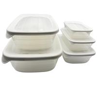 HOCHSTE Food Storage Containers 5 x 1.5L Plastic Kitchen Tubs with Lids, Airtight Lunch Boxes for Meal Prep, Reusable, BPA-Free, and Ideal for Home & Kitchen Storage 5 Pieces White