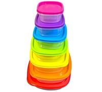 HOCHSTE Food Storage Containers 7 Pieces Plastic Kitchen Tubs with Lids, Airtight Lunch Boxes for Meal Prep, Reusable, BPA-Free, and Ideal for Home & Kitchen Storage Multi - DC30