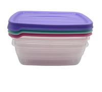 HOCHSTE Food Storage Containers Plastic Kitchen Tubs with Lids, Airtight Lunch Boxes for Meal Prep, Reusable, BPA-Free, and Ideal for Home & Kitchen Storage 600ml 3 Pieces Assorted