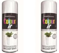 HOCHSTE Gloss Quick-Drying Spray Paint, DIY Enthusiasts, Long-Lasting, Perfect Wood, Plastic, Metal, Home Repairs, Easy To Apply, Interior And Exterior Use, 400ml, (2pcs, Brilliant White)