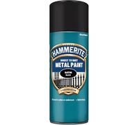 HOCHSTE® Hammerite Metal Paint for Rust, Replaces Primer & Undercoat, Direct Application, Paint Directly on Rust, Portable, Metallic, Ideal for Exterior, (Satin Black), 400 ml