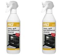 HOCHSTE® HG Oven, Grill & BBQ Cleaner Spray (500ml) Heavy Duty Grease & Burnt Food Remover Professional Degreaser for Ovens BBQs Baking Trays Stainless Steel & Hobs Easy Spray Yellow - 2 Pack