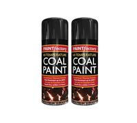 HOCHSTE High Temperature Stove & Ceramic Coal Spray Paint Matt Black, Heat Resistant up to 600°C for Wood Burners, BBQs, Fireplaces & Artificial Coals, 400ml (Ceramic Coal Paint, Pack of 2)