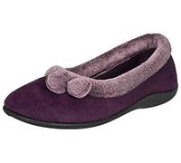 HOCHSTE Ladies Ballerina Slippers Slip on Memory Foam Winter Cosy Soft Warm Purple UK 7