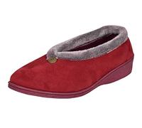 HOCHSTE Ladies Ballerina Slippers Slip on Memory Foam Winter Cosy Soft Warm UK Size 3-8 (Burgundy - Sandra, Numeric_4)