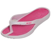 HOCHSTE Ladies Toe Post Flip Flops Womens Summer Pool Beach Flat Sandal UK Size 3-8 (White Pink, 3)
