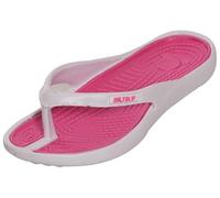 HOCHSTE Ladies Toe Post Flip Flops Womens Summer Pool Beach Flat Sandal UK Size 3-8 (White Pink, 5)