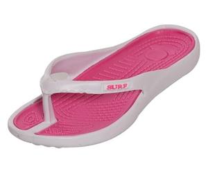 HOCHSTE Ladies Toe Post Flip Flops Womens Summer Pool Beach Flat Sandal UK Size 3-8 (White Pink, 5)