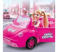 HOCHSTE Large Cabriolet Pink Car Toy Playset for Girls - Convertible Role Play Car with Doll, Picnic Basket & Dog, for Kids, Realistic Open Doors, Durable ABS Material, Play (Pink)