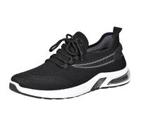 HOCHSTE Men Trainers Lace up Sport Gym Fitness Lightweight UK Shoes Size 7-12 (Black,8 UK)