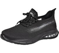 HOCHSTE Men Trainers Lace up Sport Gym Fitness Lightweight UK Shoes Size 7-12 (Black - Zamel,10 UK)