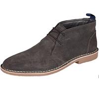 HOCHSTE Mens Desert Boots Lace up Suede Leather Hunt Chukka Shoes Grey 11