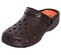HOCHSTE Mens Womens Garden Clogs Slip on Mules Sandal Beach Pool Chef Hospital Brown Orange - Men 9