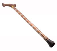 Hochste NHS Healthcare Walking Sticks for Women, Elderly Or Disabled, Adjustable Height, Right Or Left Handed, Non-Slip Rubber Tip, Lightweight, Etched Engraved Flecked Stripes Pattern Brown Silver