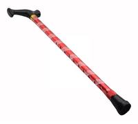 Hochste NHS Healthcare Walking Sticks for Women, Elderly Or Disabled, Adjustable Height, Right Or Left Handed, Non-Slip Rubber Tip, Lightweight, Etched Engraved Flecked Stripes Pattern Red Silver