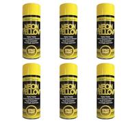 HOCHSTE® Paint Factory Fluorescent Spray Paint, Fast Dry Aerosol Paint for Wood, Metal, Plastic & More, Bright Neon Finish for Craft Projects & Decorative Use, 200ml, (Neon Yellow, Set of 6)