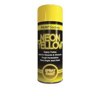HOCHSTE® Paint Factory Fluorescent Spray Paint, Fast Dry Aerosol Paint for Wood, Metal, Plastic & More, Bright Neon Finish for Craft Projects & Decorative Use, 200ml, (Neon Yellow, Set of 1)