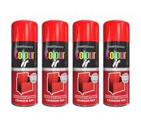 HOCHSTE® Paint Factory Gloss Spray Paint, Smooth Gloss Coating for Furniture, Wood, Metal, Doors, Frames & Decorative Projects, Quick Dry Aerosol, 400ml, (Gloss, Crimson Red, Set of 4)