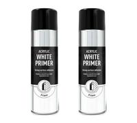 HOCHSTE®Primer Spray Paint, Fast Drying, Multi-Surface Primer, Strong Adhesion, Smooth Even Finish, Undercoat for Metal, Wood, Plastic, Base Coat for Automotive, DIY (White Primer, 500ml, 2Pcs)