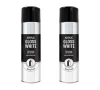 HOCHSTE®Primer Spray Paint, Fast Drying, Multi-Surface Primer, Strong Adhesion, Smooth Even Finish, Undercoat for Metal, Wood, Plastic, Base Coat for Automotive, DIY (Gloss White, 500ml, 2Pcs)