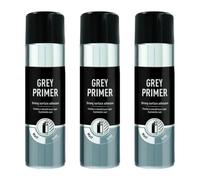 HOCHSTE®Primer Spray Paint, Fast Drying, Multi-Surface Primer, Strong Adhesion, Smooth Even Finish, Undercoat for Metal, Wood, Plastic, Base Coat for Automotive, DIY (Grey, 500ml, 3Pcs)