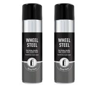 HOCHSTE®Primer Spray Paint, Fast Drying, Multi-Surface Primer, Strong Adhesion, Smooth Even Finish, Undercoat for Metal, Wood, Plastic, Base Coat for Automotive, DIY (Wheel Steel, 500ml, 2Pcs)