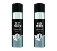 HOCHSTE®Primer Spray Paint, Fast Drying, Multi-Surface Primer, Strong Adhesion, Smooth Even Finish, Undercoat for Metal, Wood, Plastic, Base Coat for Automotive, DIY (Grey, 500ml, 2Pcs)