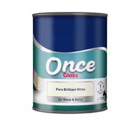 HOCHSTE® Pure Brilliant White Paint, Quick Drying Formula, Long-Lasting Performance, Durability & non-yellowing, Interior and Exterior Use, Stain-resistant, Multi-surface use, (Once Gloss, 750ML)