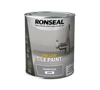 HOCHSTE® Ronseal One Coat Tile Paint, Granite Grey Satin Finish, Mold-Resistant, Quick Application And Coverage, Smooth, Durable, Sleek and Modern Finish,750ml