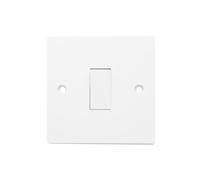 HOCHSTE® Securlec Electrical Wiring Accessories, Switched Socket Outlets & Light Switches, Round Edge & Square Edge, White Wall Plates for Home & Office, (2 Way, 1 Gang Switch-Round, Pack of 1)