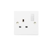 HOCHSTE® Securlec Electrical Wiring Accessories, Switched Socket Outlets & Light Switches, Round Edge & Square Edge, White Wall Plates for Home & Office, (1 Gang Switch-Square, Pack of 1)
