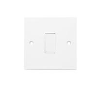 HOCHSTE® Securlec Electrical Wiring Accessories, Switched Socket Outlets & Light Switches, Round Edge & Square Edge, White Wall Plates for Home & Office, (1 Way, 1 Gang Switch-Round, Pack of 1)