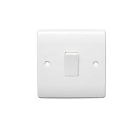HOCHSTE® Securlec Electrical Wiring Accessories, Switched Socket Outlets & Light Switches, Round Edge & Square Edge, White Wall Plates for Home & Office, (2 Gang Switch-Square, Pack of 1)