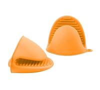 Hochste Silicone Pot Oven Holder Mitts Cooking BBQ Heat Resistant Thick Finger Glove UK Orange One Size