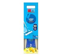 HOCHSTE® Speedmop Wet Mop Floor Cleaner Starter Kit, 1 Handle & 6 Citrus Fresh Wet Refills, Scrubbing Action for Hard Floors Fast, Hygienic, Daily Cleaning, 1 Pack