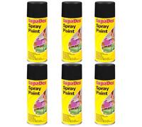 HOCHSTE SupaDec Multi-Purpose Spray Paint, Fast Drying, Durable Finish for Wood, Metal, Masonry, Interior & Exterior Use, Ideal for Craft & Home Projects, 400ml, (Gloss Black, Pack of 6)