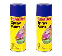 HOCHSTE SupaDec Multi-Purpose Spray Paint, Fast Drying, Durable Finish for Wood, Metal, Masonry, Interior & Exterior Use, Ideal for Craft & Home Projects, 400ml, (Royal Blue, Pack of 2)