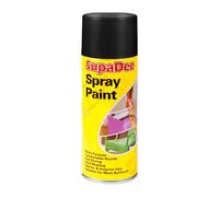 HOCHSTE SupaDec Multi-Purpose Spray Paint, Fast Drying, Durable Finish for Wood, Metal, Masonry, Interior & Exterior Use, Ideal for Craft & Home Projects, 400ml, (Matt Black, Pack of 1)