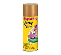 HOCHSTE SupaDec Multi-Purpose Spray Paint, Fast Drying, Durable Finish for Wood, Metal, Masonry, Interior & Exterior Use, Ideal for Craft & Home Projects, 400ml, (Gold, Pack of 1)