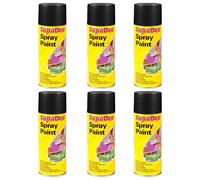 HOCHSTE SupaDec Multi-Purpose Spray Paint, Fast Drying, Durable Finish for Wood, Metal, Masonry, Interior & Exterior Use, Ideal for Craft & Home Projects, 400ml, (Matt Black, Pack of 6)