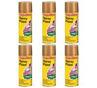 HOCHSTE SupaDec Multi-Purpose Spray Paint, Fast Drying, Durable Finish for Wood, Metal, Masonry, Interior & Exterior Use, Ideal for Craft & Home Projects, 400ml, (Gold, Pack of 6)