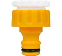 HOCHSTE® Threaded Tap Connector with Hose End Fits 1/2" and 3/4" BSP Outdoor Taps Leak-Free Durable Adapter for Garden Hose Connection Includes Adapter for Older Tap Styles Yellow - 1 Pack