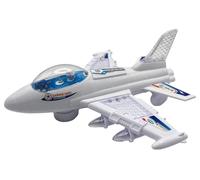 HOCHSTE Toy Plane with Lights, Sounds & Movement - Mystery Bump & Go Jet for Kids, Interactive Airplane with Sound Effects, for Boys & Girls White One Size