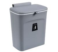 HOCHSTE Wall Mounted Waste Bin Kitchen Cabinet Door Cupboard Hanging Trash Can Lid Cover 9 Liters