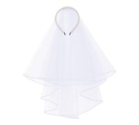 Hochzeitsbrautschleier - Weißer Zarter Eleganter Brautschleier | Eleganter, kurzer, weißer, transparenter Brautschleier, Schleier mit Perlen Kopfschmuck Haarschmuck | Für Damen Zur Verlobungsfei