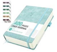 Hoci Poci Lined Journal Notebook, 400 Pages Thick Journal for Writing, A5 Hardcover Leather Notebook with 100Gsm College Ruled Paper for Women Men Work Note taking, 5.8" x 8.4", Smoky Blue